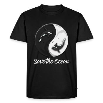 Chercheur sur le bien-être animal Orques Baleines Océan propre - T-shirt Premium bio Homme - noir - Devant - Nico (187cm)