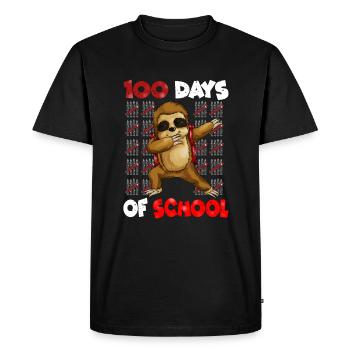 100 Days School Sloth Kindergarten Design - Men's Premium Organic T-Shirt - black - Front - Nico (187cm)