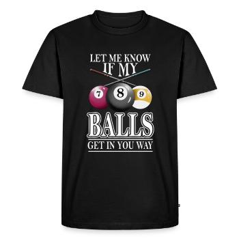 Billard Boule de billard 7 8 9 Billard Jeu de billard - T-shirt Premium bio Homme - noir - Devant - Nico (187cm)