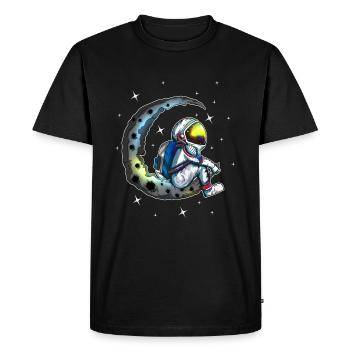 Astronaute Lune Astronomie Étoiles Tous les fans de l’espace - T-shirt Premium bio Homme - noir - Devant - Nico (187cm)