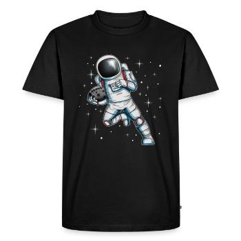 Football Moon Astronaut Football Player Astronaut - Men's Premium Organic T-Shirt - black - Front - Nico (187cm)