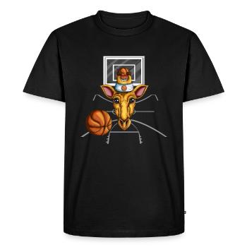 Kids Giraffe Fan Basketball Game Basketball Hoop - Men's Premium Organic T-Shirt - black - Front - Nico (187cm)
