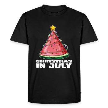 Christmas Tree Melon X Mas Christmas in July - Men's Premium Organic T-Shirt - black - Front - Nico (187cm)