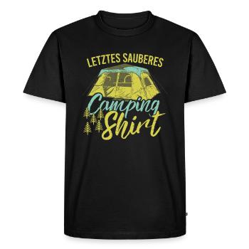 My last clean top while camping - Men's Premium Organic T-Shirt - black - Front - Nico (187cm)