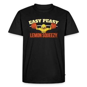Lemon Weightlifting Trading Gym Fitness Workout - T-shirt Premium bio Homme - noir - Devant - Nico (187cm)