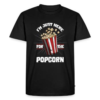 I'm only here because of popcorn bag movie shirt - Men's Premium Organic T-Shirt - black - Front - Nico (187cm)