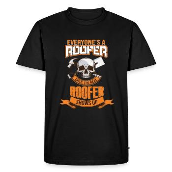Roofer Saying Roofer Apprentice Profession Shirt - Men's Premium Organic T-Shirt - black - Front - Nico (187cm)