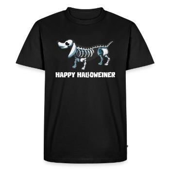 Halloween Dachshund Dog Owner Happy Halloweiner - Men's Premium Organic T-Shirt - black - Front - Nico (187cm)