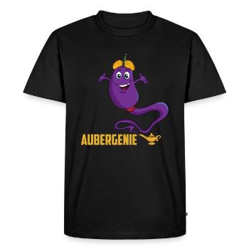 Une Aubergenie pourpre végétalienne pour les mille et une nuits - T-shirt Premium bio Homme - noir - Devant - Nico (187cm)