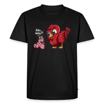 Worm dressed as cat costume Uääh Meow bird - Men's Premium Organic T-Shirt - black - Front - Nico (187cm)