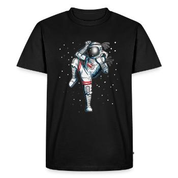 Astronaut Boxing Karate Cosmonaut Kickboxing Space - Men's Premium Organic T-Shirt - black - Front - Nico (187cm)