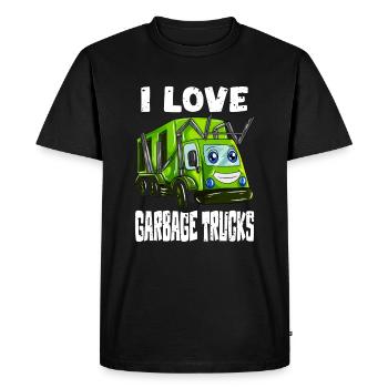 J’adore les camions à ordures les camions à ordures les camions à ordures les enfants - T-shirt Premium bio Homme - noir - Devant - Nico (187cm)