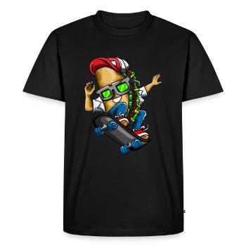 Taco Skateboard Skater Skating Dinco de Mayo - T-shirt Premium bio Homme - noir - Devant - Nico (187cm)
