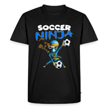 The Soccer Ninja for Kids Birthday Party - Men's Premium Organic T-Shirt - black - Front - Nico (187cm)