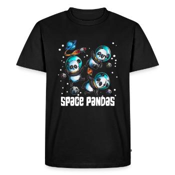 Space Pandas, Spaceship, Planets, Asteroids, Medeor - Men's Premium Organic T-Shirt - black - Front - Nico (187cm)