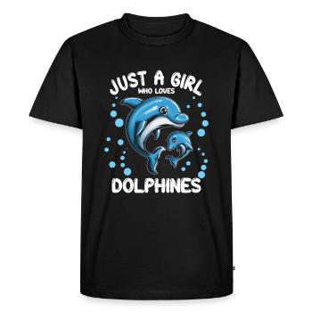 Dauphins Animal de mer Amoureux des dauphins Filles Enfants - T-shirt Premium bio Homme - noir - Devant - Nico (187cm)