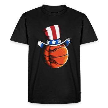 Funny Basketball America Flag Basketball Player - Men's Premium Organic T-Shirt - black - Front - Nico (187cm)