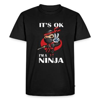 It's Ok I'm a Ninja Kids Costume Sport Training - Men's Premium Organic T-Shirt - black - Front - Nico (187cm)