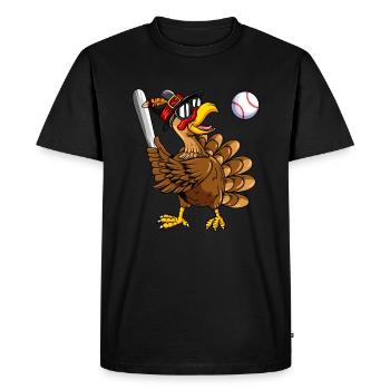 Turkey Baseball Baseball Game Turkey Baseball - Men's Premium Organic T-Shirt - black - Front - Nico (187cm)