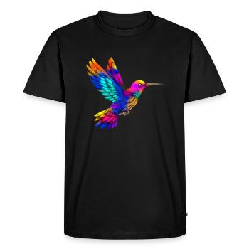Colorful Spectrum of Colorful Hummingbird Wings - Men's Premium Organic T-Shirt - black - Front - Nico (187cm)