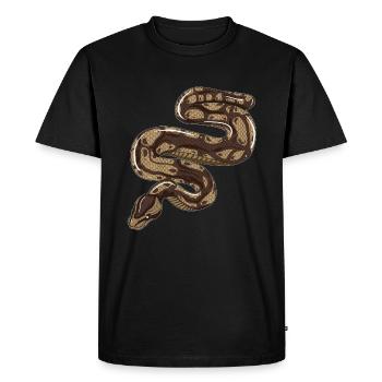 Marron Vert Serpent Étrangleur Snake Fan - T-shirt Premium bio Homme - noir - Devant - Nico (187cm)