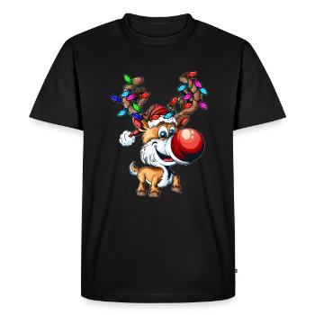 Renne Bébé Décoration de Noël Fée Guirlande Renne - T-shirt Premium bio Homme - noir - Devant - Nico (187cm)