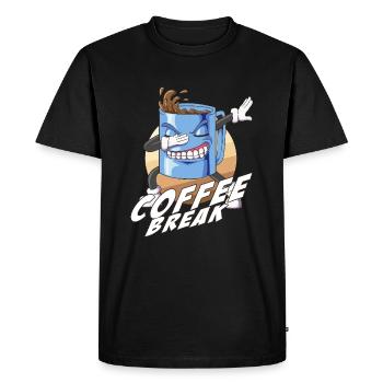Tasse à café Wild Dabbing Pause café du matin - T-shirt Premium bio Homme - noir - Devant - Nico (187cm)