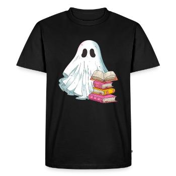 Livres Lecture Ghost Ghost le jour d’Halloween - T-shirt Premium bio Homme - noir - Devant - Nico (187cm)