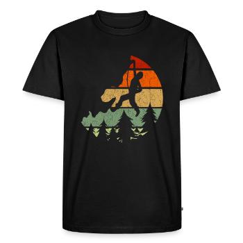Loisir Boulder Retro Climbing Shirt Sport Climbing - T-shirt Premium bio Homme - noir - Devant - Nico (187cm)