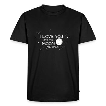 Je t'aime à la lune et retour - T-shirt Premium bio Homme - noir - Devant - Nico (187cm)