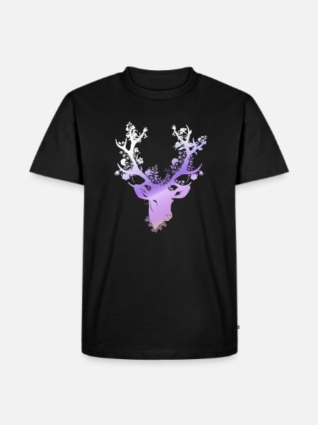 Hüter des Waldes Hirsch - Männer Premium Bio T-Shirt - Schwarz