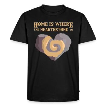 La maison est où la pierre de foyer est - T-shirt Premium bio Homme - noir - Devant - Nico (187cm)