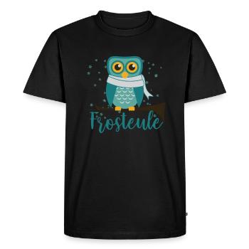 Chouette givre froid doux - T-shirt Premium bio Homme - noir - Devant - Nico (187cm)