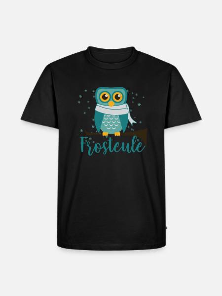 Frosteule sweet cold frost owl - Men's Premium Organic T-Shirt - black