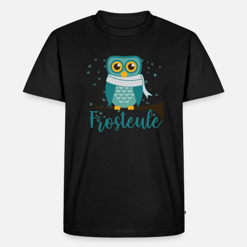 Frosteule süss kalt frost Eule - Männer Premium Bio T-Shirt - Schwarz