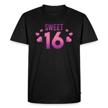 Doux 16! - T-shirt Premium bio Homme - noir - Devant - Nico (187cm)