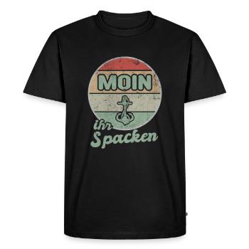Moin votre spacken Anker Norddeutsch Norddeutsch Nordlicht - T-shirt Premium bio Homme - noir - Devant - Nico (187cm)