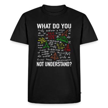 Math teaching math teacher physicist student professor - Men's Premium Organic T-Shirt - black - Front - Nico (187cm)