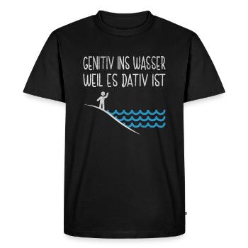 German Gramamtik teaching teacher saying pupil - Men's Premium Organic T-Shirt - black - Front - Nico (187cm)