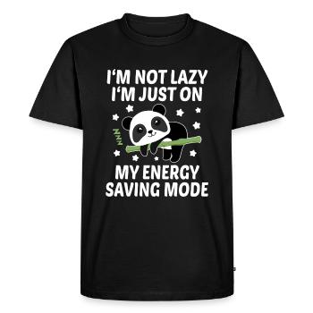 Panda Lazy Mode Économie D'énergie Anime Mocassins Lazy - T-shirt Premium bio Homme - noir - Devant - Nico (187cm)