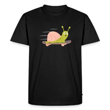 Snail Skateboard Skateboarding Embarquement rapide - T-shirt Premium bio Homme - noir - Devant - Nico (187cm)