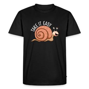 Coquille d'escargot nudibranch Snail Take It Easy - T-shirt Premium bio Homme - noir - Devant - Nico (187cm)
