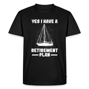 Plan de retraite voilier pension retraite bateau - T-shirt Premium bio Homme - noir - Devant - Nico (187cm)