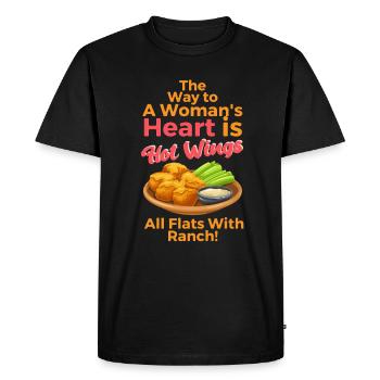 Women's Heart Hot Wings With Ranch Chicken Wings - Men's Premium Organic T-Shirt - black - Front - Nico (187cm)