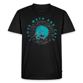 Math Love Mathematics Algebra Cats Cat Friend - Men's Premium Organic T-Shirt - black - Front - Nico (187cm)