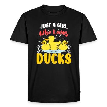 Just A Girl Who Love Ducks Bathing Duck Squeaky Duck - Men's Premium Organic T-Shirt - black - Front - Nico (187cm)