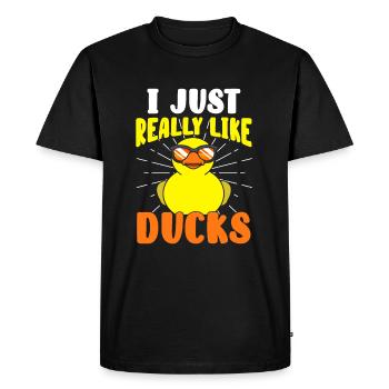 Like Duck Duck Duck squeaky duck bathing duck - Men's Premium Organic T-Shirt - black - Front - Nico (187cm)