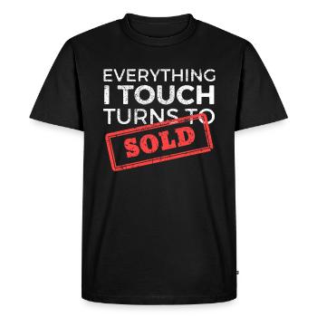 Everything I Touch Turns To Sold Immobilier - T-shirt Premium bio Homme - noir - Devant - Nico (187cm)
