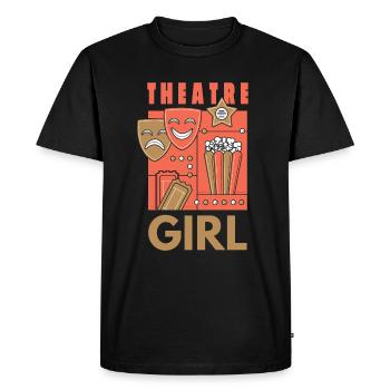 Théâtre Fille fille actrice actrice de théâtre - T-shirt Premium bio Homme - noir - Devant - Nico (187cm)