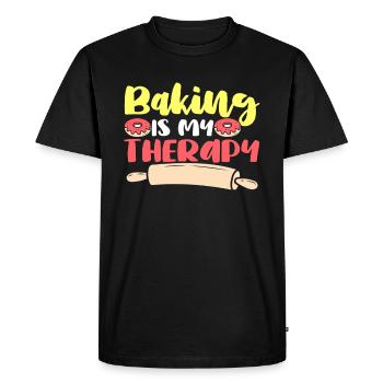 Baking Therapy Baking Baking Lovers Donuts - Men's Premium Organic T-Shirt - black - Front - Nico (187cm)